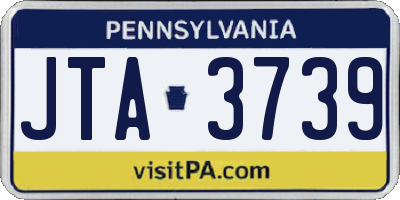 PA license plate JTA3739