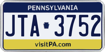 PA license plate JTA3752