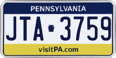 PA license plate JTA3759