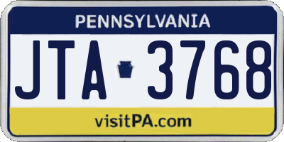 PA license plate JTA3768