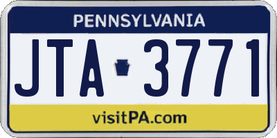 PA license plate JTA3771