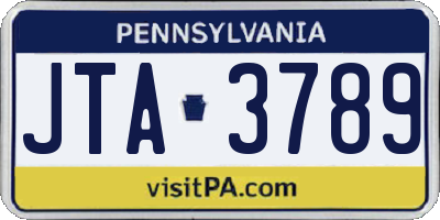 PA license plate JTA3789