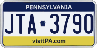 PA license plate JTA3790