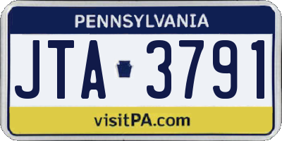 PA license plate JTA3791