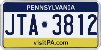 PA license plate JTA3812