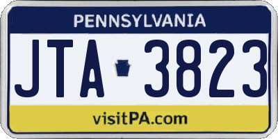 PA license plate JTA3823