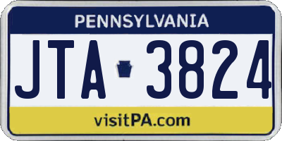 PA license plate JTA3824