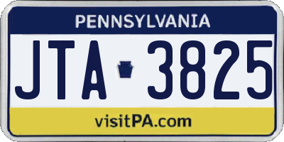 PA license plate JTA3825