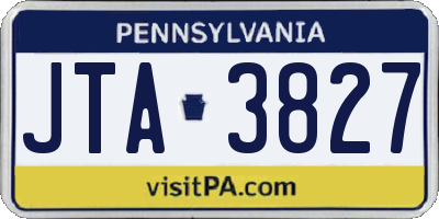 PA license plate JTA3827