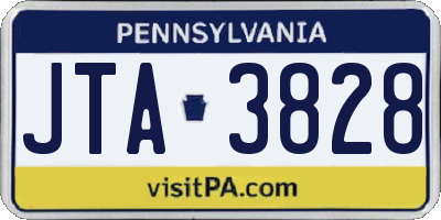 PA license plate JTA3828