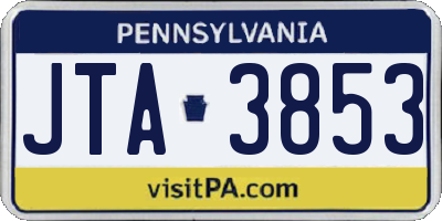 PA license plate JTA3853