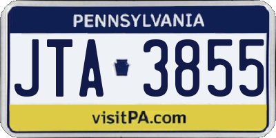 PA license plate JTA3855