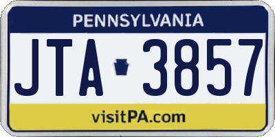 PA license plate JTA3857