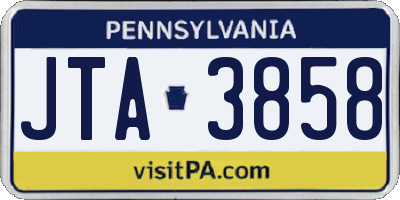 PA license plate JTA3858