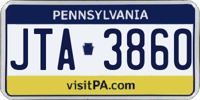 PA license plate JTA3860