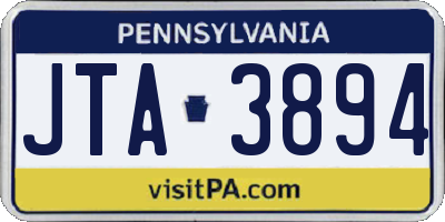 PA license plate JTA3894