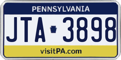 PA license plate JTA3898
