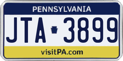 PA license plate JTA3899