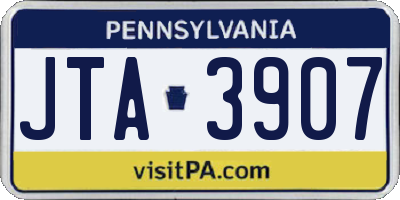 PA license plate JTA3907