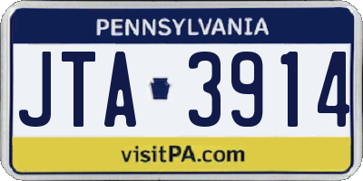 PA license plate JTA3914