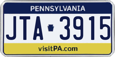 PA license plate JTA3915