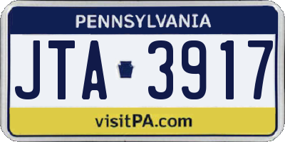 PA license plate JTA3917