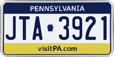 PA license plate JTA3921