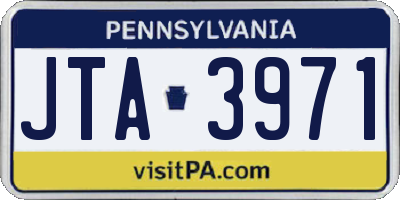 PA license plate JTA3971