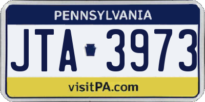 PA license plate JTA3973