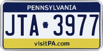 PA license plate JTA3977
