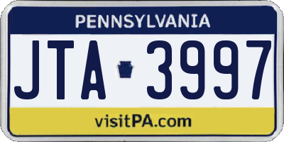 PA license plate JTA3997