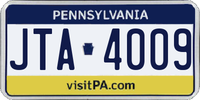 PA license plate JTA4009