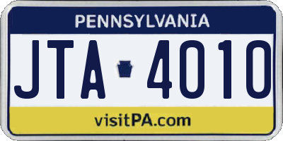 PA license plate JTA4010