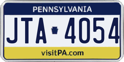 PA license plate JTA4054