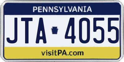 PA license plate JTA4055