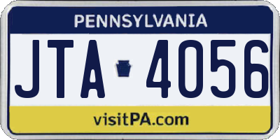 PA license plate JTA4056