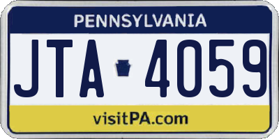 PA license plate JTA4059