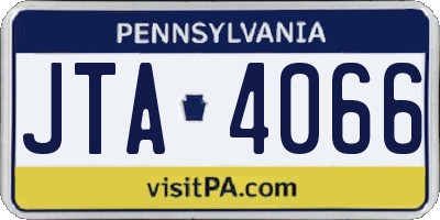 PA license plate JTA4066