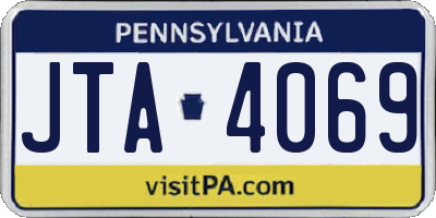 PA license plate JTA4069