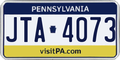 PA license plate JTA4073
