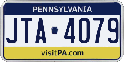PA license plate JTA4079