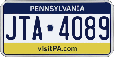 PA license plate JTA4089