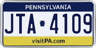 PA license plate JTA4109