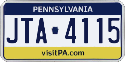 PA license plate JTA4115