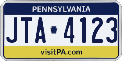 PA license plate JTA4123