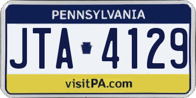 PA license plate JTA4129