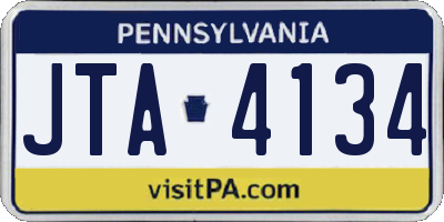PA license plate JTA4134