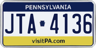 PA license plate JTA4136
