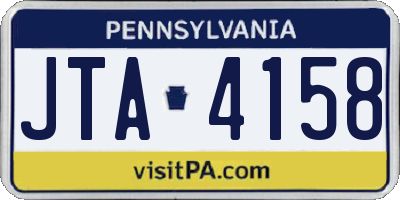 PA license plate JTA4158