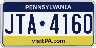 PA license plate JTA4160